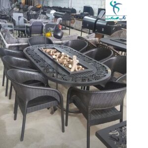 میز آتشدان گازی مدل بیضی