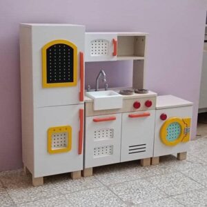 آشپزخانه چوبی کودک کابینت سه تکه پنج ستاره