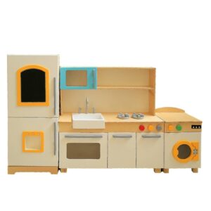 آشپزخانه چوبی کودک کابینت چهار تکه پنج ستاره