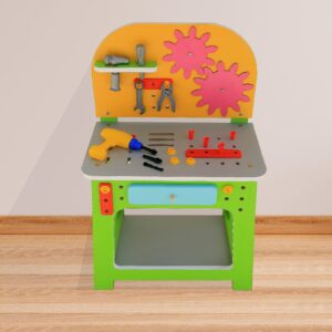 میز ابزار چوبی کودک مدل چرخ دنده